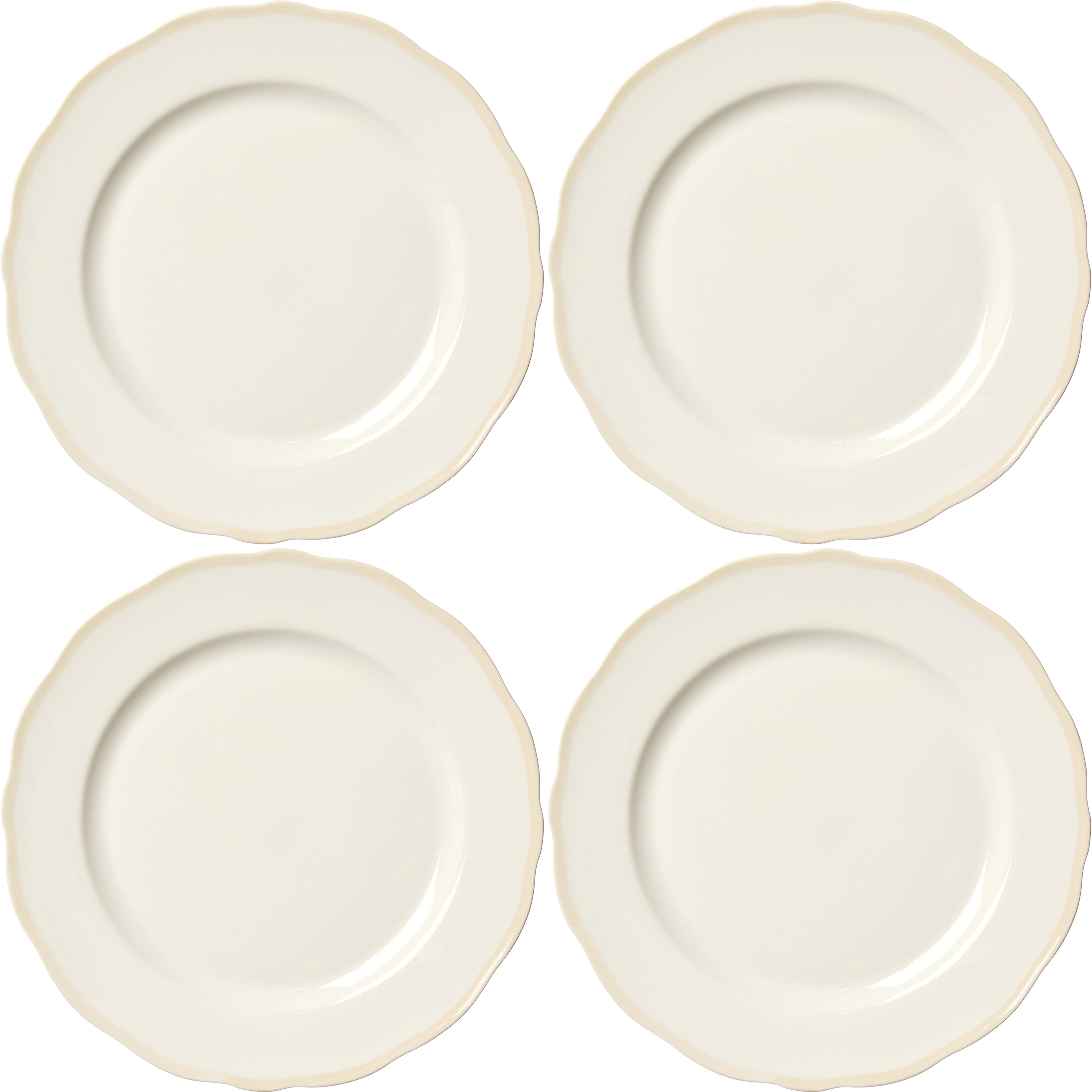 Decotique Fleur Tallerken 28 Cm 4-pk  -  Tallerkener Keramikk Sand - 427707X4