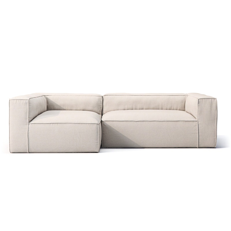 Grand Utendørs 3-seter Sofa Divan Venstre, Linen Chalk