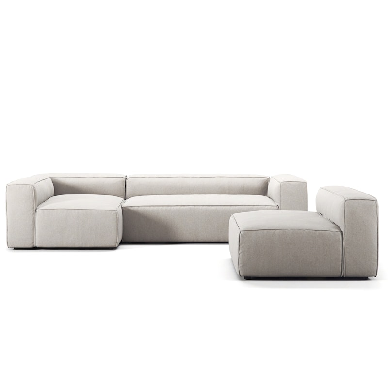 Grand 4-Seter Sofa Divan Venstre med Lenestol, Moon White