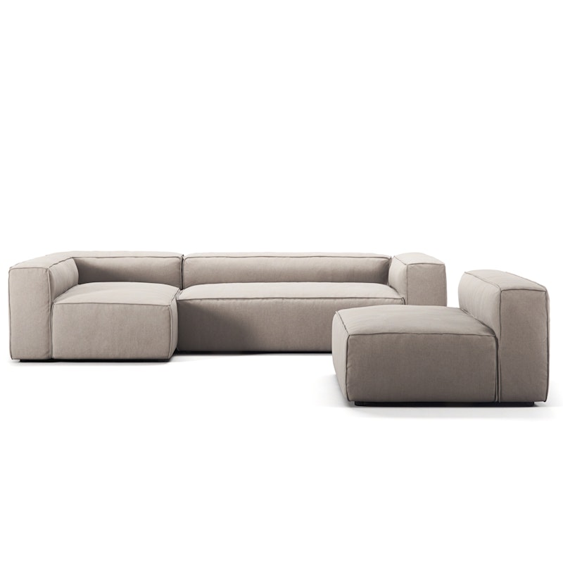 Grand 4-Seter Sofa Divan Venstre med Lenestol, Sandshell Beige