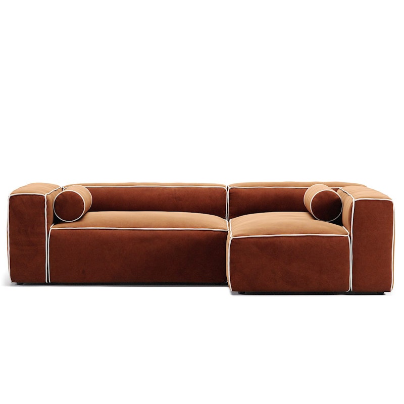 Grand Hue 3-Seter Sofa Divan Høyre, Copper Glow / Moon White