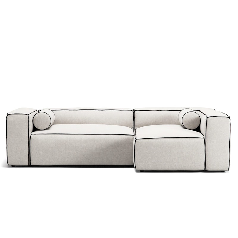 Grand Hue 3-Seter Sofa Divan Høyre, Steam White / Mine Graphite