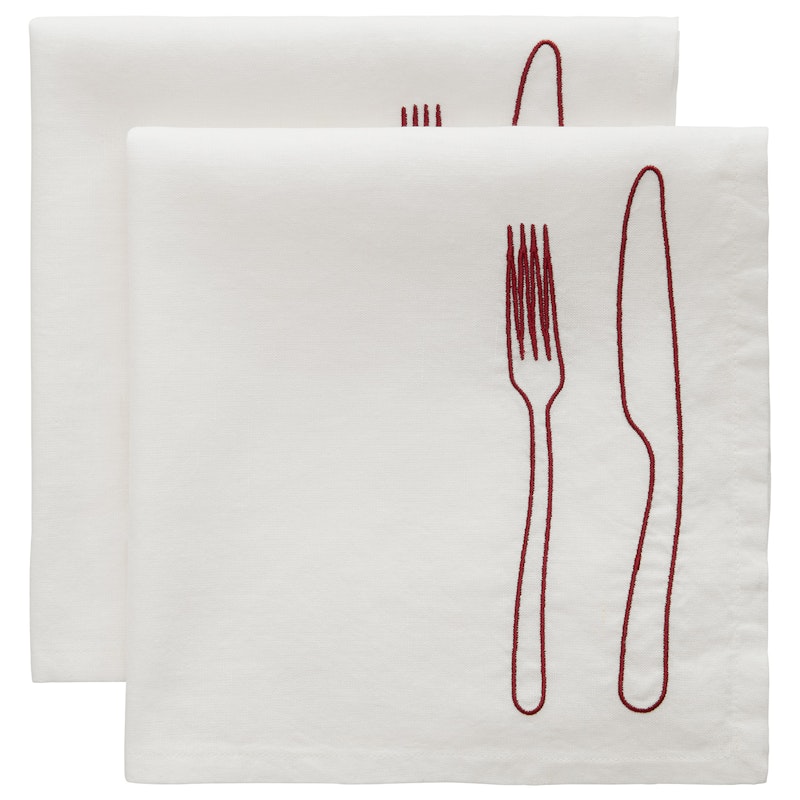La Tavola Serviett 45x45 cm 2-pk, Vinrød