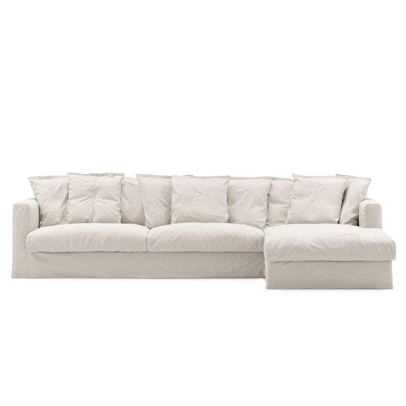 Le Grand Air 3-Seter Sofa Lin Divan Høyre, Creamy White