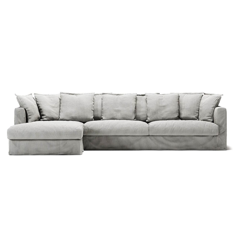 Le Grand Air 3-Seter Sofa Lin Divan Venstre, Ash Stripe