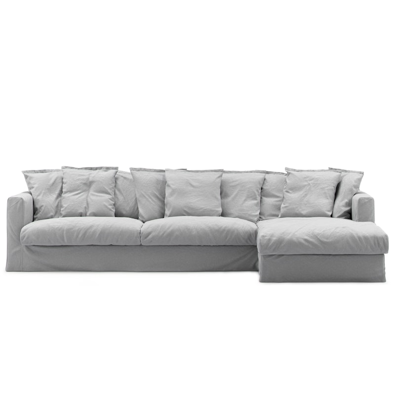 Le Grand Air 3-Seter Sofa Bomull Divan Høyre, Lysegrå