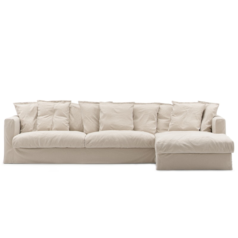 Le Grand Air 3-Seter Sofa Bomull Divan Høyre, Beige