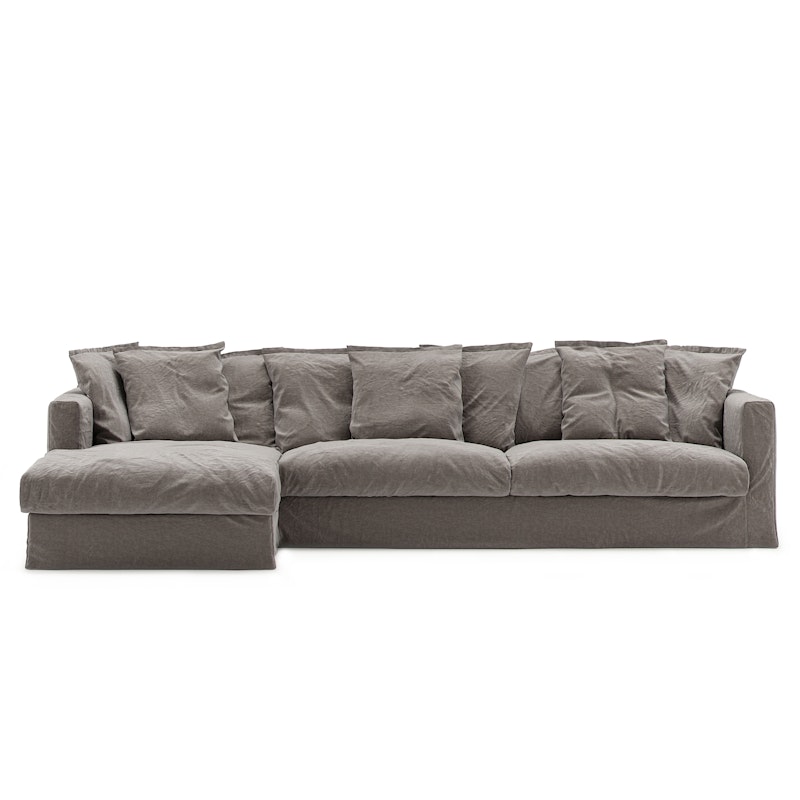 Le Grand Air 3-Seter Sofa Lin Divan Venstre, Smokey Granite