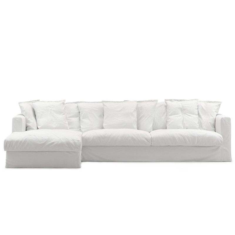 Le Grand Air 3-Seter Sofa Bomull Divan Venstre, Hvit