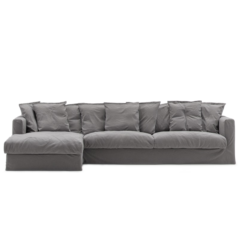 Le Grand Air 3-Seter Sofa Bomull Divan Venstre, Grå