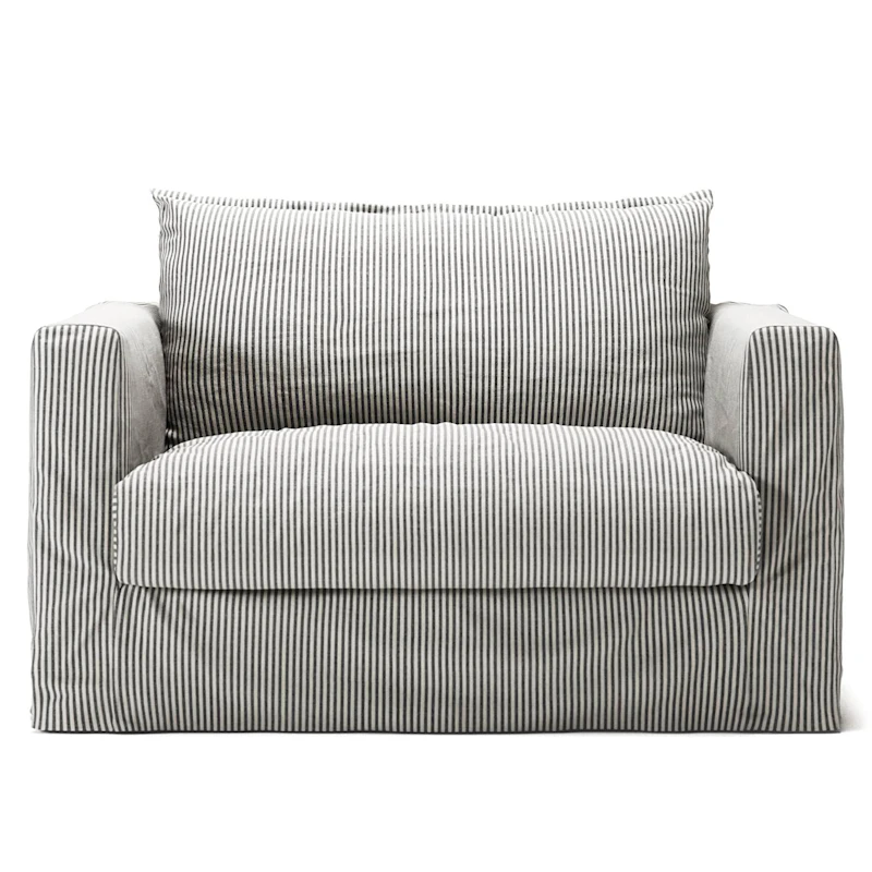 Le Grand Air Nou Love Seat Lin, Ash Stripe