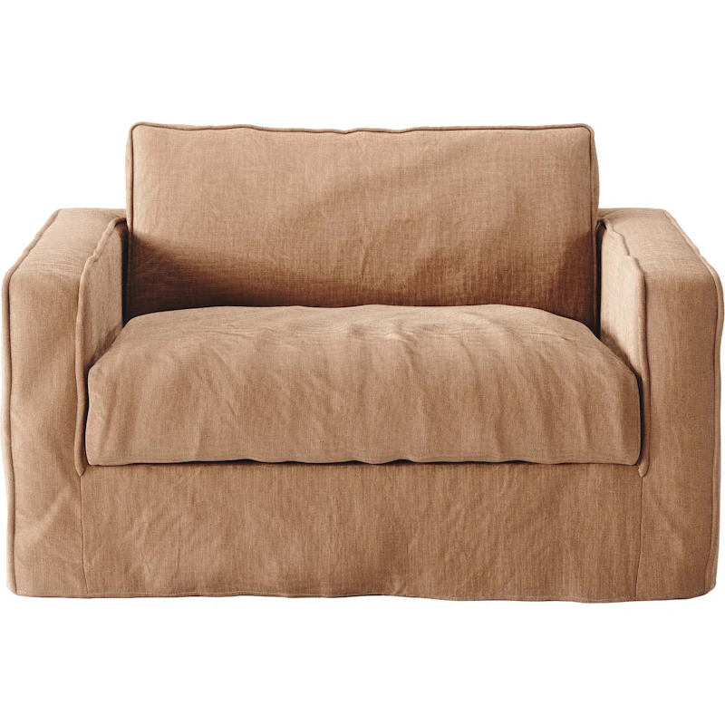 Stopning Til Loom Nest Love Seat Linne, Taupe