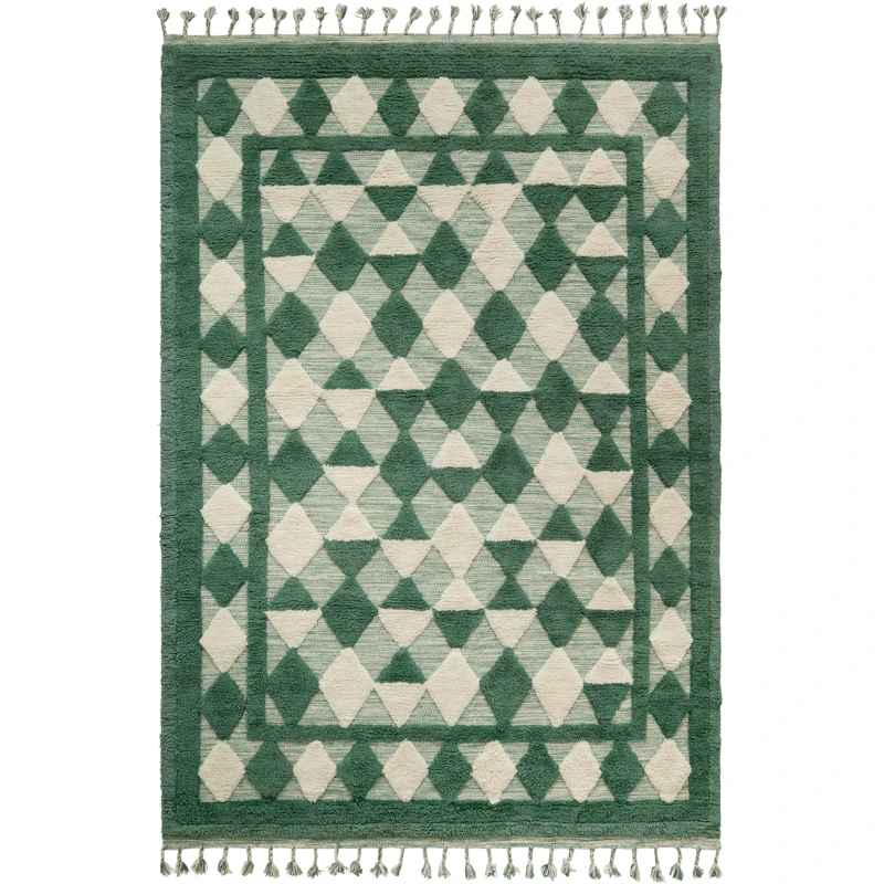 Oriental Grid Teppe 250x350 cm, Grønn