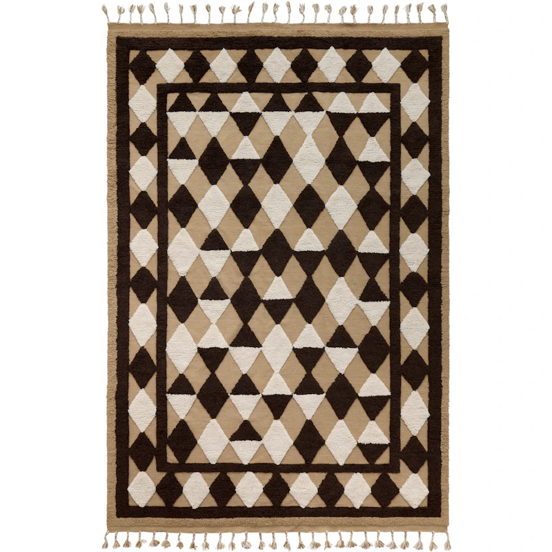 Oriental Grid Teppe 180x270 cm, Brun