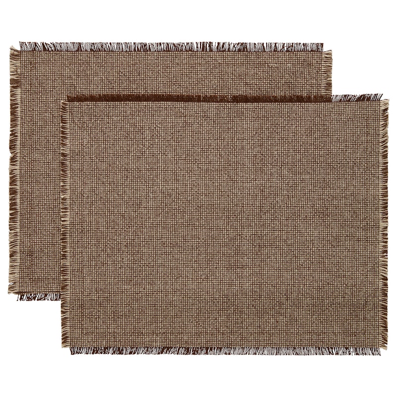 Ravella Spisebrikke 35x45 cm 2-pk, Brun / Off-white