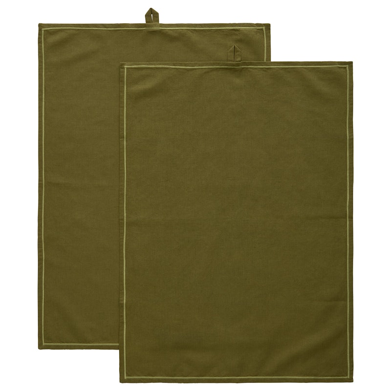 Sienna Kjøkkenhåndkle 50x70 cm 2-pk, Oliven