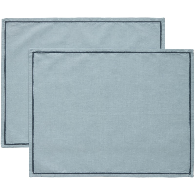 Sienna Spisebrikke 2-pk 35x45 cm, Dusty Blue