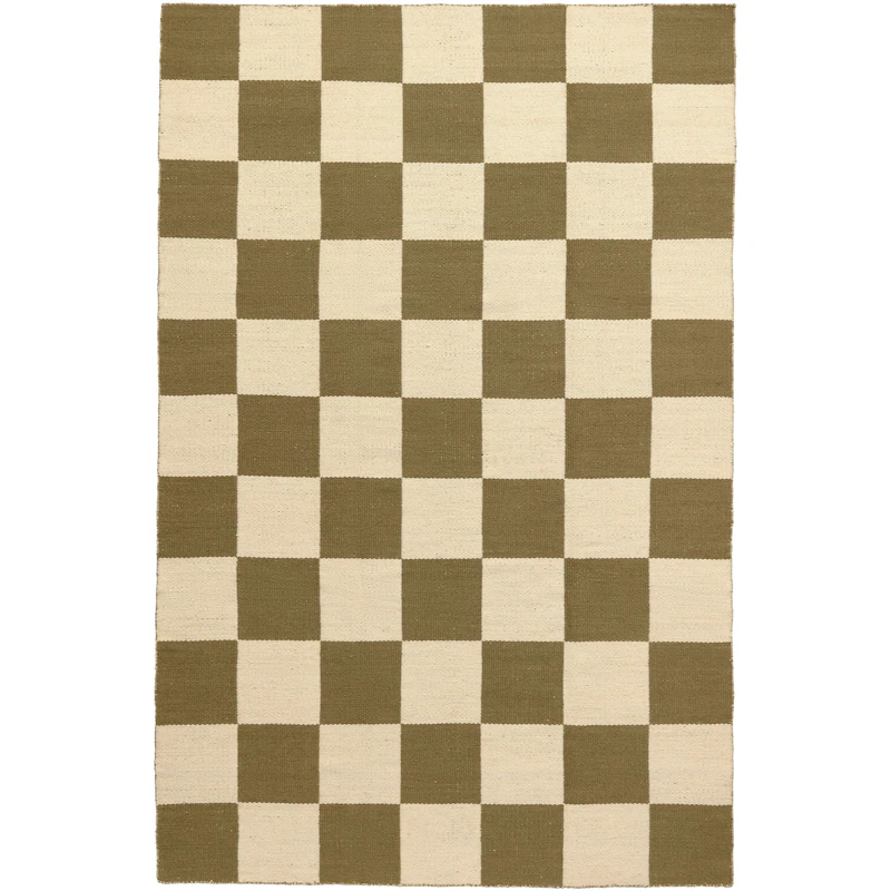 Square Wool Rug 180x270 cm, Green