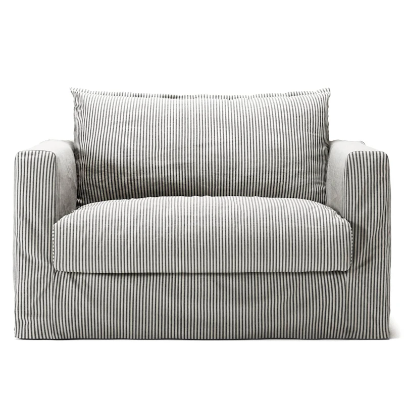 Stopning Til Le Grand Air Nou Love Seat Lin, Ash Stripe