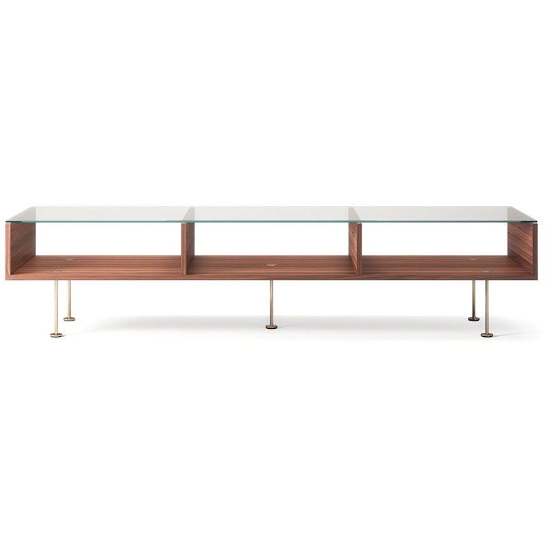 Vogue Salongbord 45x165 cm, Valnøtt / Messing