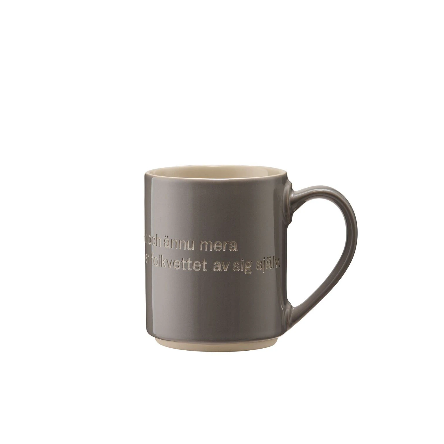 Design House Stockholm Astrid Lindgren Krus 1 Ge Barnen K&auml;rlek -  Kaffekopper Stengods Gr&aring; - 2529-0000