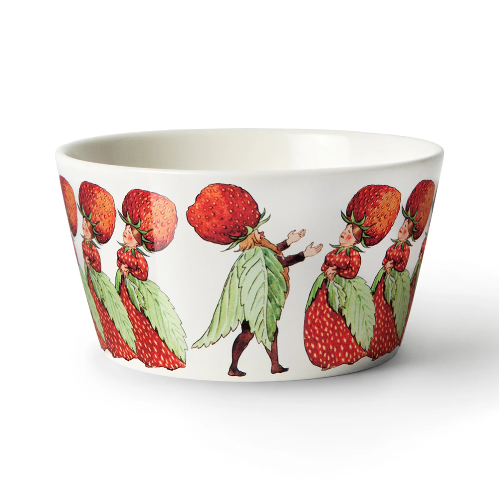 Design House Stockholm Elsa Beskow Sk&aring;l 50 Cl The Strawberry Family -  Dessertsk&aring;ler Benporselen Hvit - 2286-0100