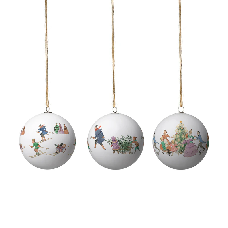 Elsa Beskow Julekule 3-pk, Dans/juletre/skibakke