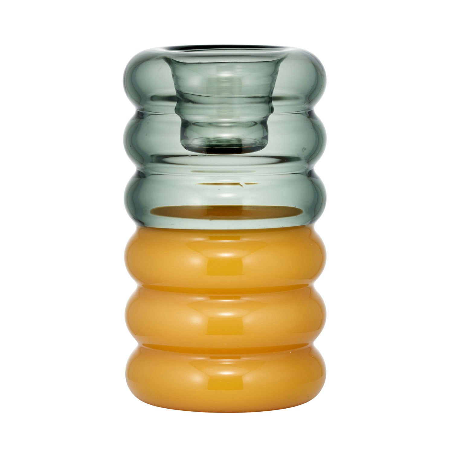 Design Letters Hoop Lysestake Smoke/milky Yellow -  Lysestaker Glass Multi - 10101601SMOMILKYEL