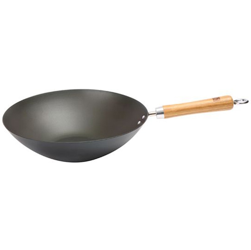 School of Wok Wokpanne Karbonstål Sort, 27 cm