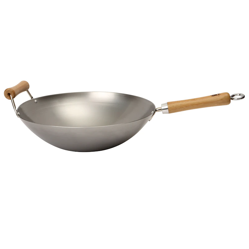 School of Wok Wokpanne Karbonstål Grå, 36 cm