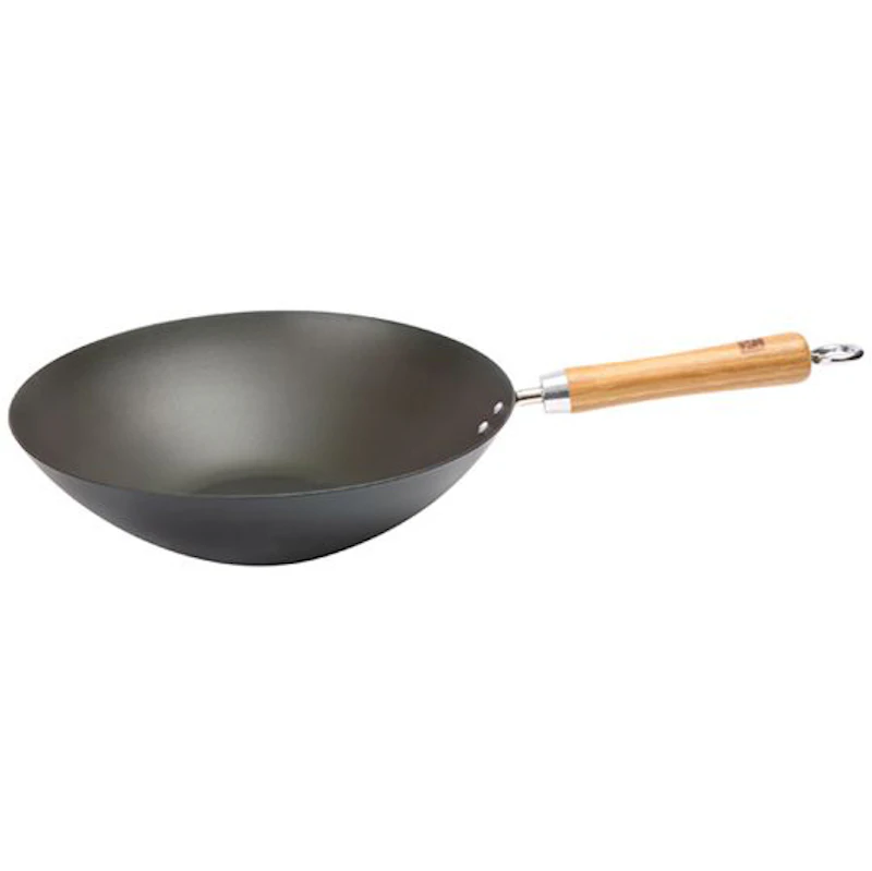 School of Wok Wokpanne Karbonstål Sort, 27 cm