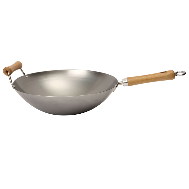 School of Wok Wokpanne Karbonstål Grå, 36 cm