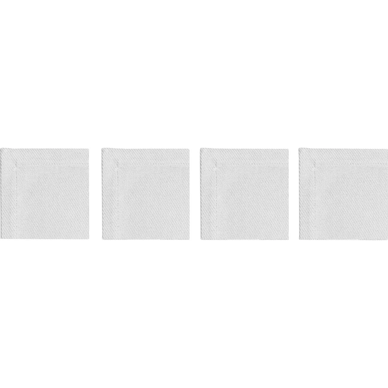 Plain Glassunderlag 10x10 cm 4-pk, Hvit