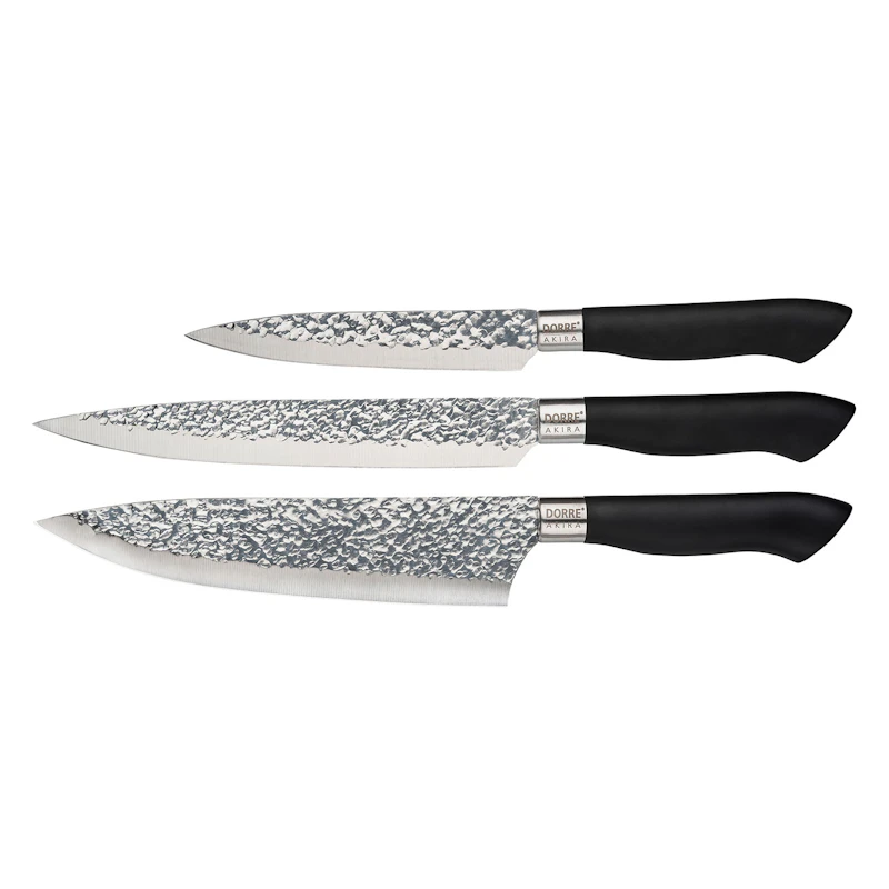 Akira Set Of  3 Knives, Black Knivsett Sort