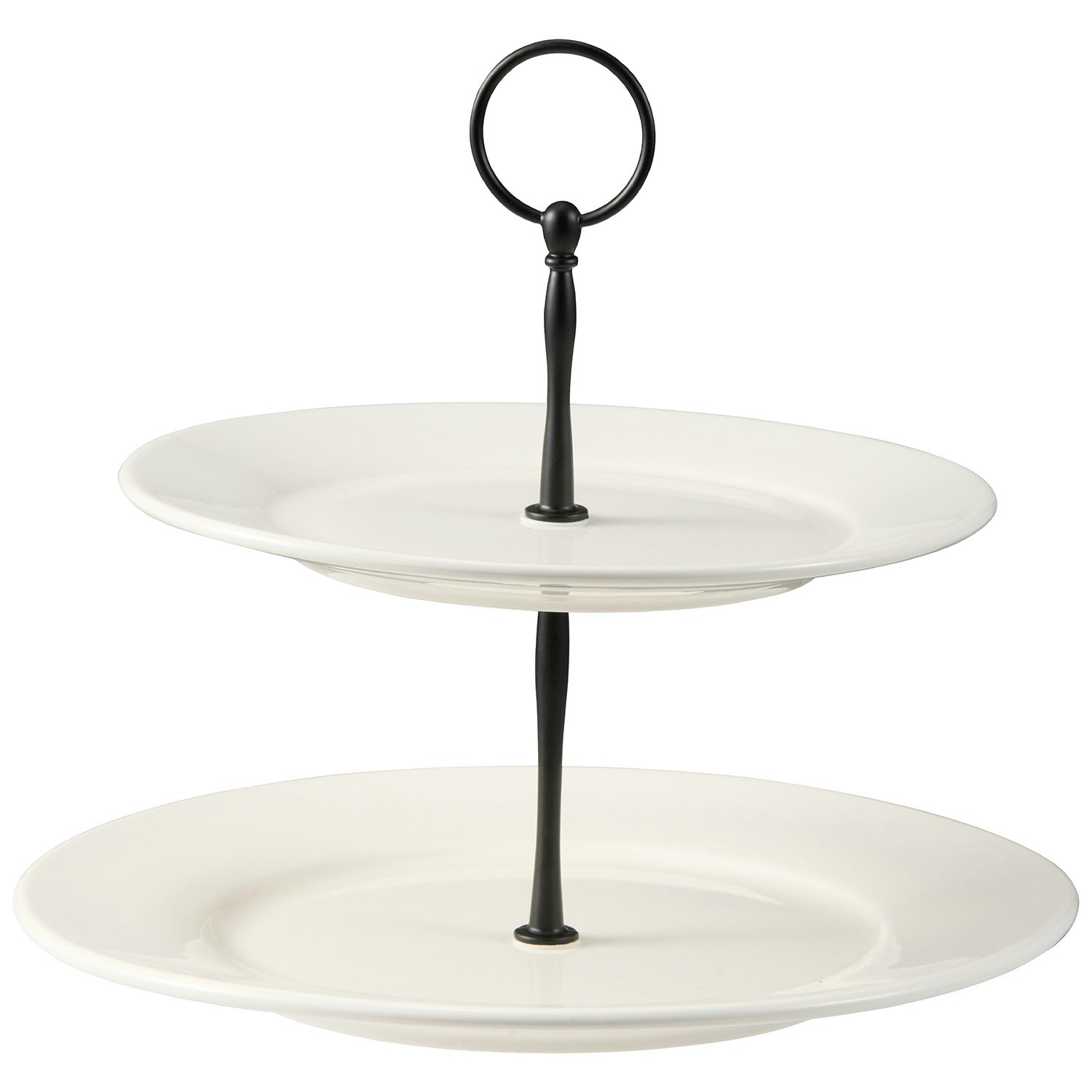 Dorre Kafi Kakestativ  2 Etasjer -  Kakefat & Kupler Porselen Hvit - 5-9129