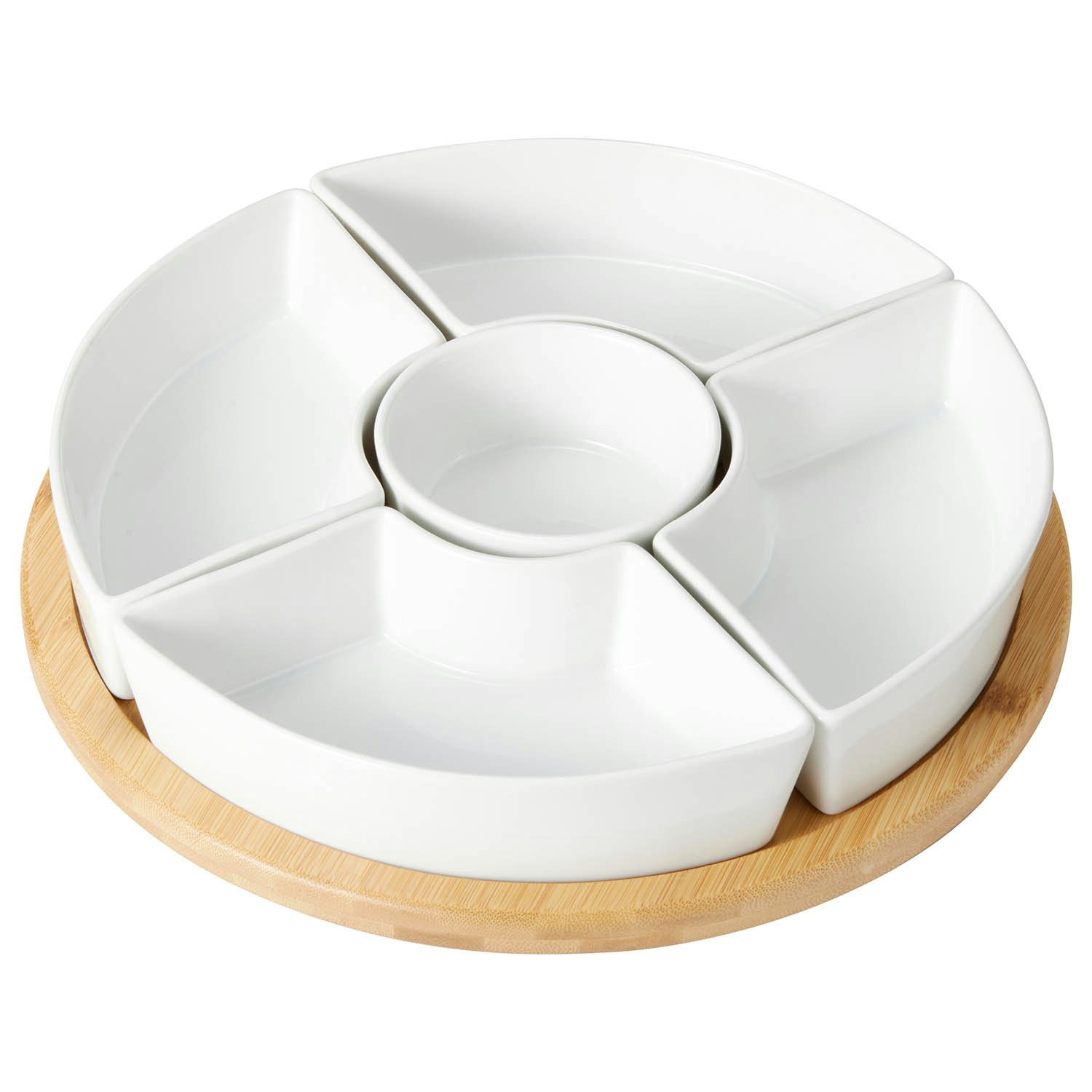 Dorre Samara Bowl Set With Spinable Tray -  Serveringssk&aring;ler Porselen Hvit - 5-8950