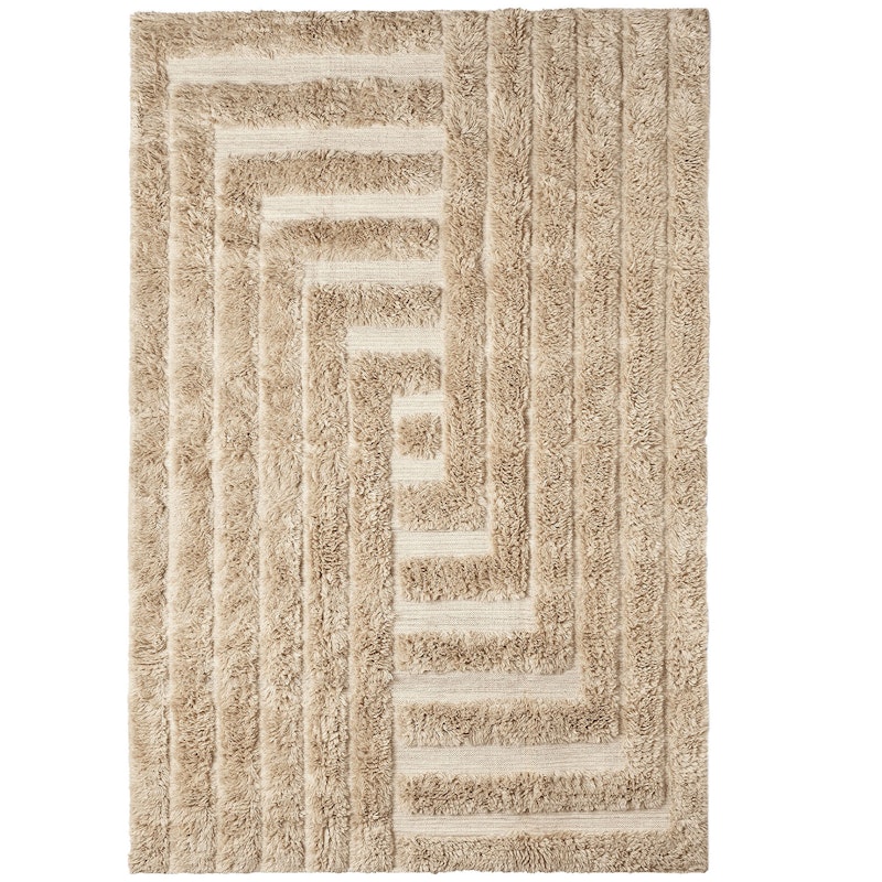 Shaggy Labyrinth Ullteppe 250x350 cm, Beige