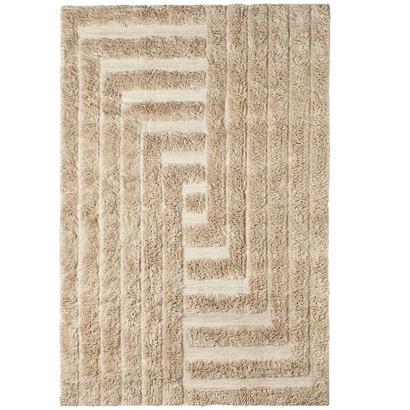 Shaggy Labyrinth Ullteppe 250x350 cm, Beige