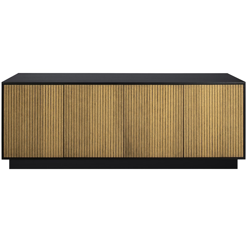 Line Burned Walnut Skjenk med 4 Dører, Sort