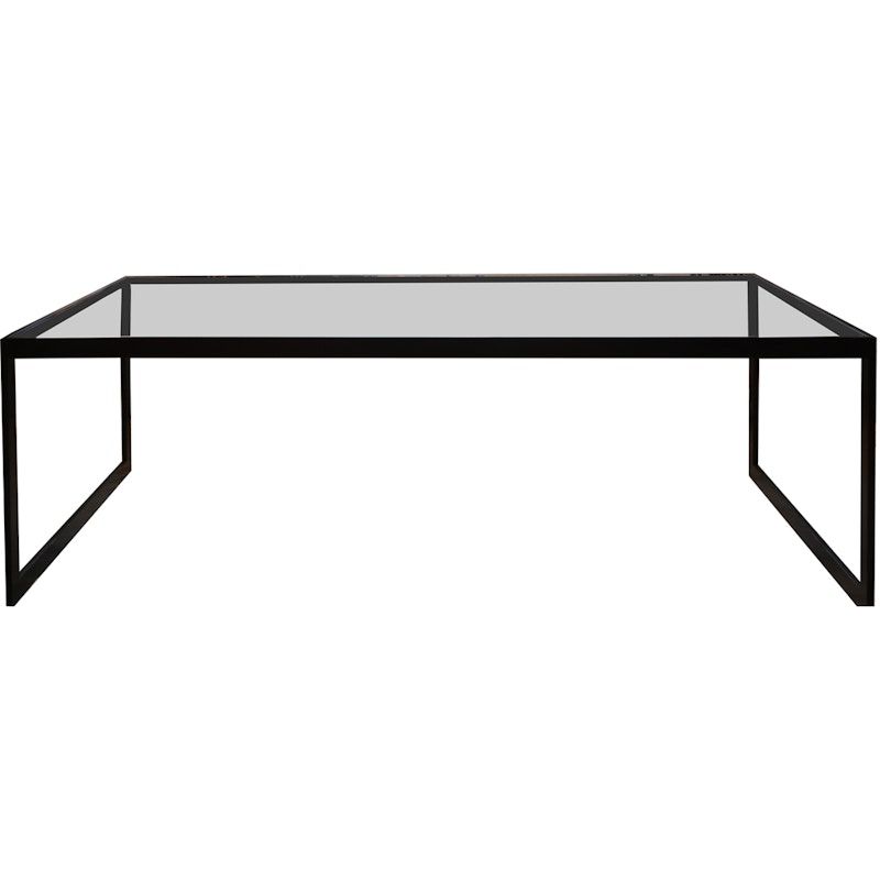Square Salongbord, 122x62 cm, Svart/Glass