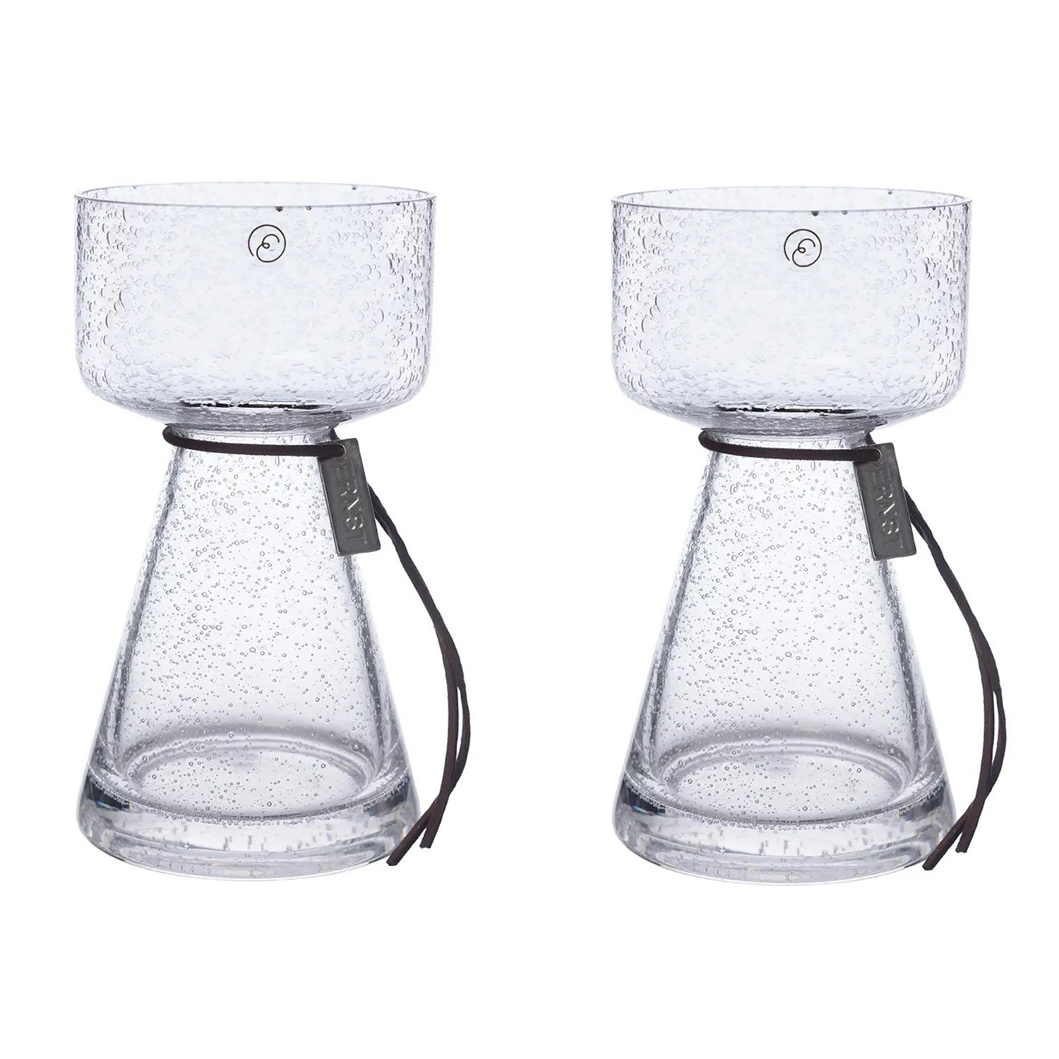 Ernst L&oslash;kvase Med Boblet  H20 Cm 2-pk -  Vaser Glass Klar - 2X398446
