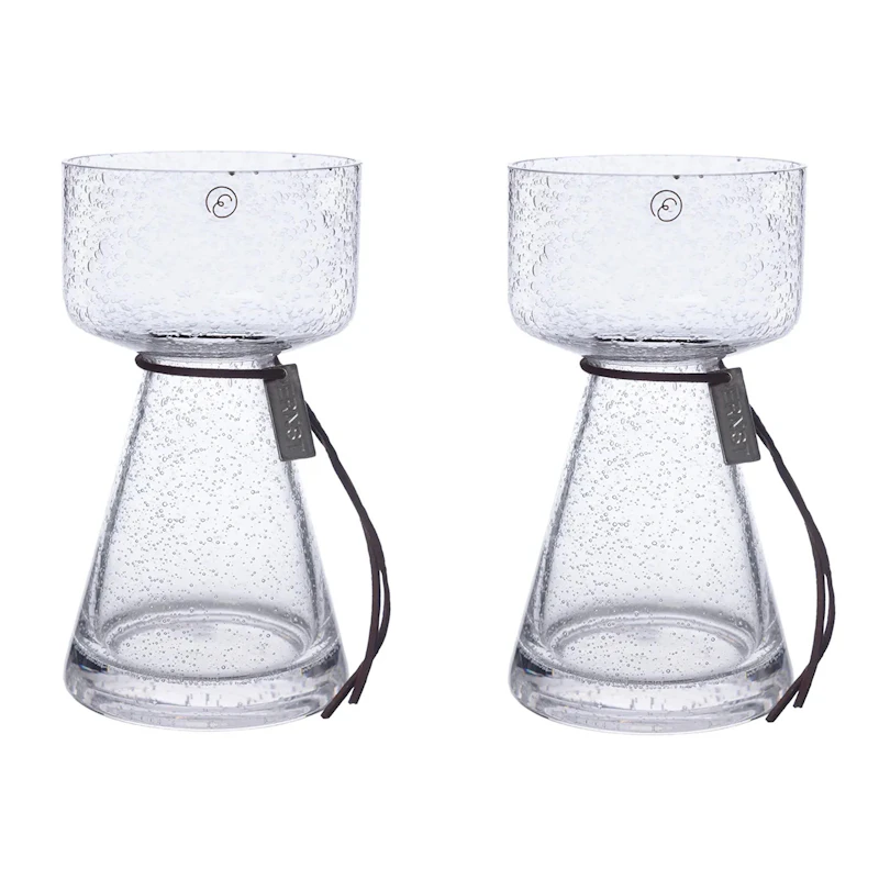 Løkvase Med Boblet Glass H20 cm, 2-pk