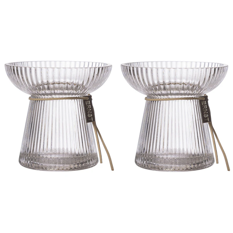 Løkvase Med Riflet Struktur 11 cm, 2-pk