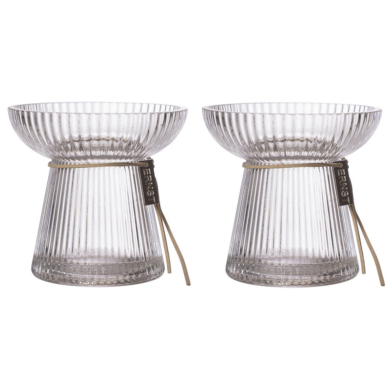 Løkvase Med Riflet Struktur 11 cm, 2-pk