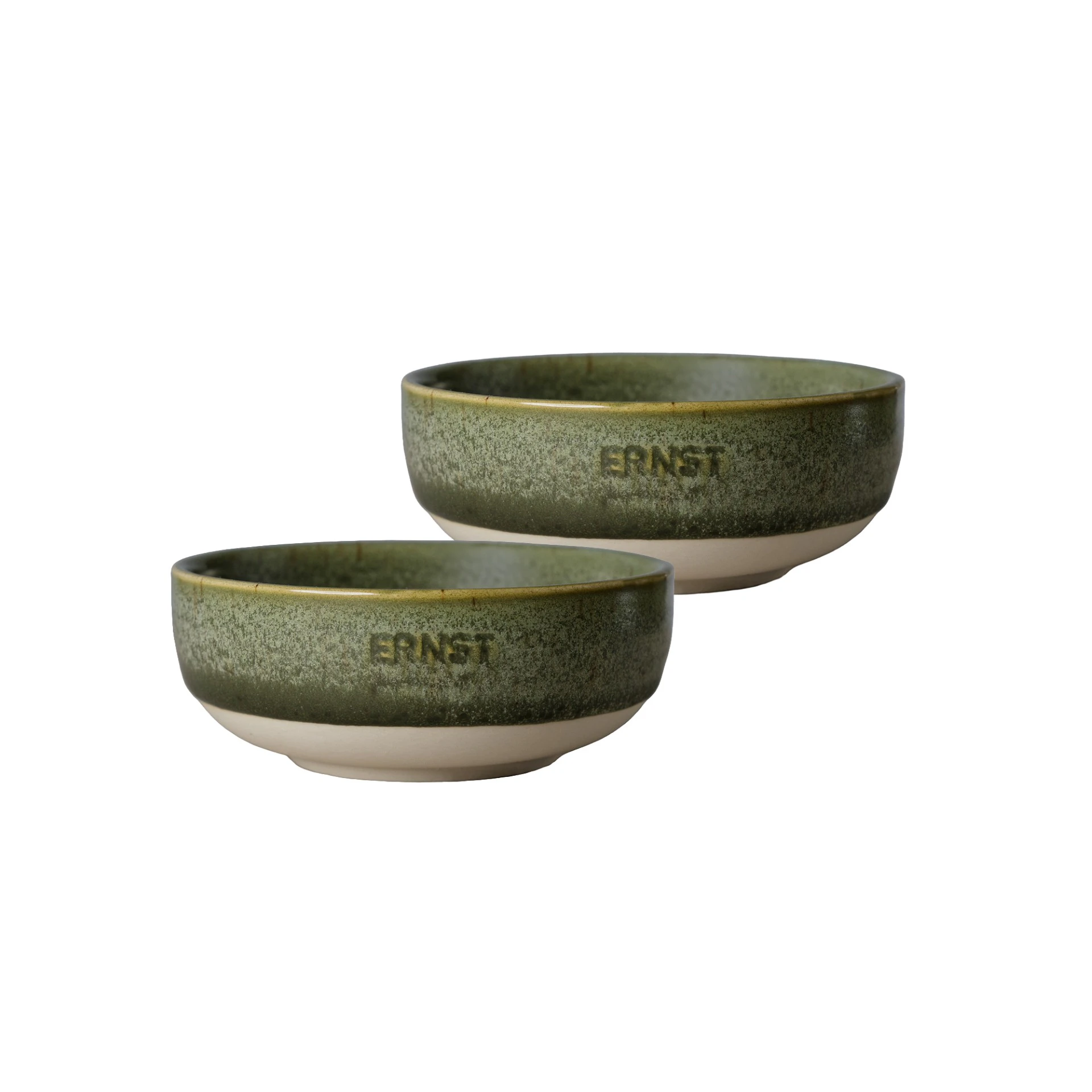 Ernst Sk&aring;l 2-pk 11 Cm  / Natur -  Serveringssk&aring;ler Stengods Gr&oslash;nn - 446781