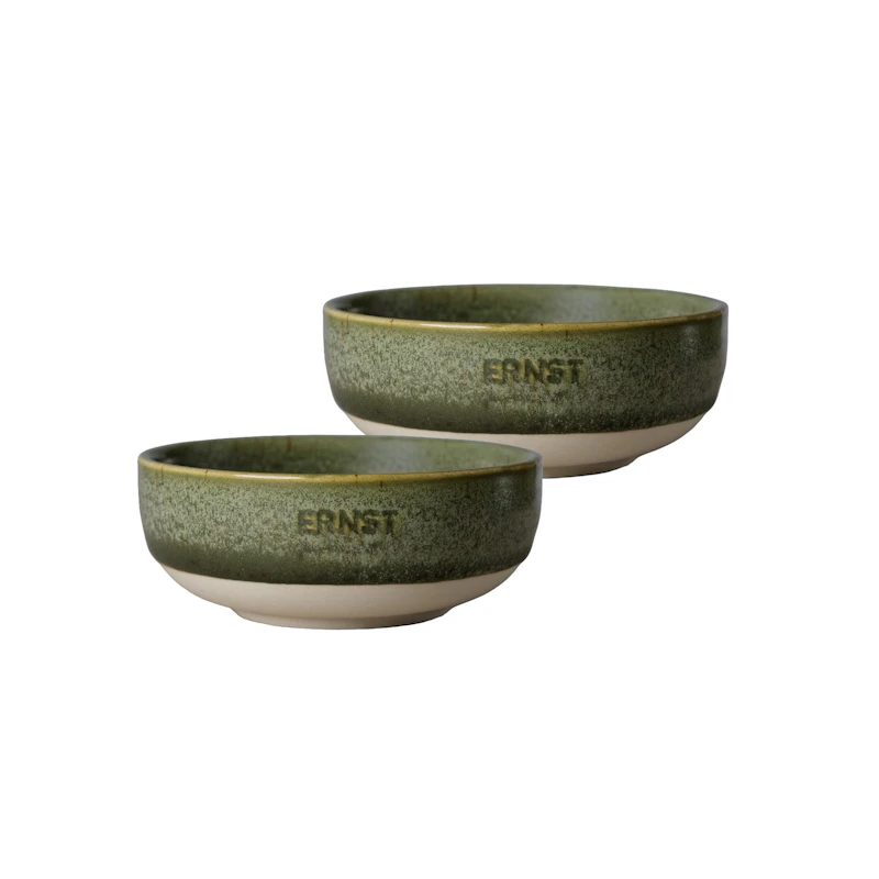 Skål 2-pk ⌀ 11 cm, Grønn / Natur