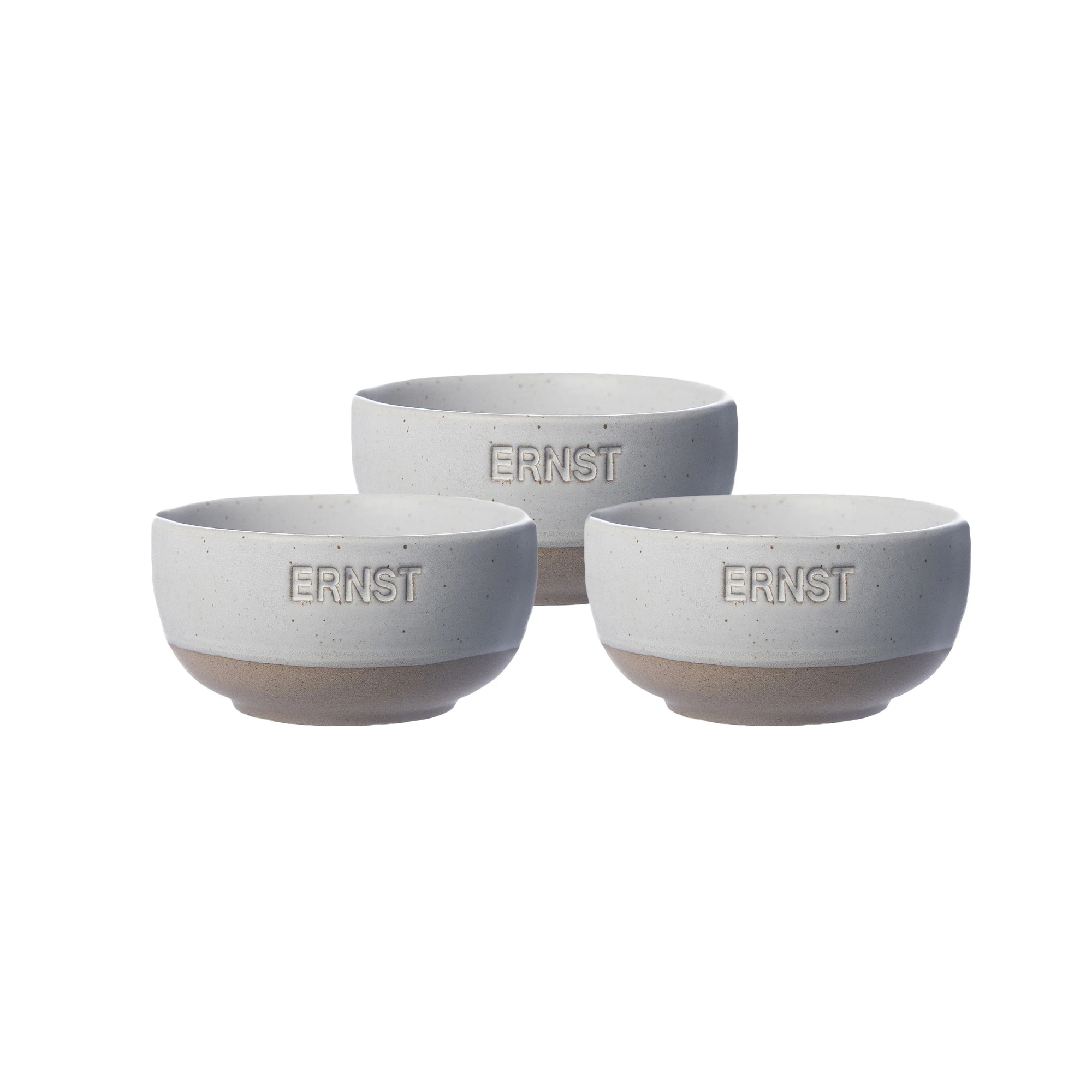 Ernst Sk&aring;l 3-pk / Natur - Serveringssk&aring;ler Stengods Hvit - 446791