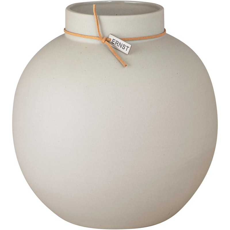 Vase Steingods Rund D21 H22, Beige