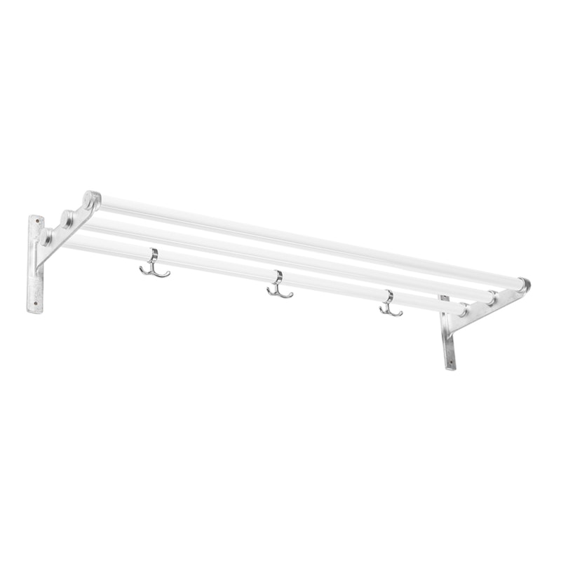 Nostalgi Hat Rack/Shoe Rack, Aluminium Fittings Hattehylle Laget av tre, Laget av resirkulert aluminium Hvit Aluminium