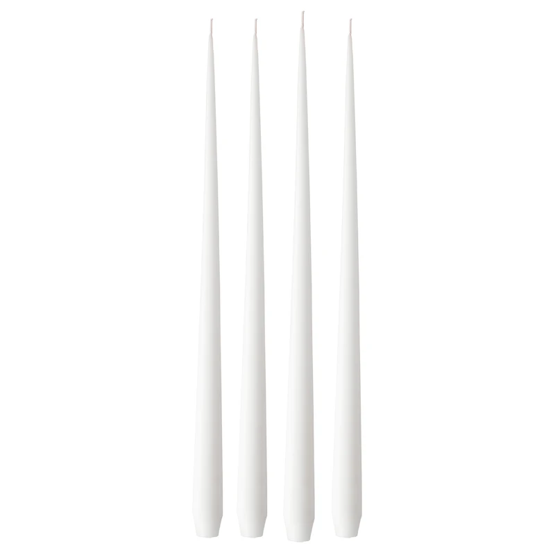 Antikklys Matt 42 cm 4-pk, Pure White